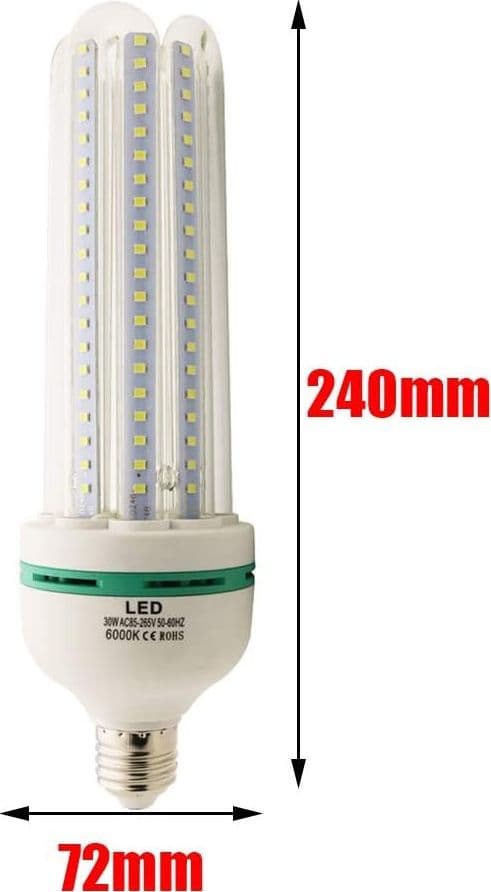 LAMPADA LAMPADINA 4U A LED DA 30W LUCE FREDDA O CALDA BASSO CONSUMO ATTACCO E27 - 2