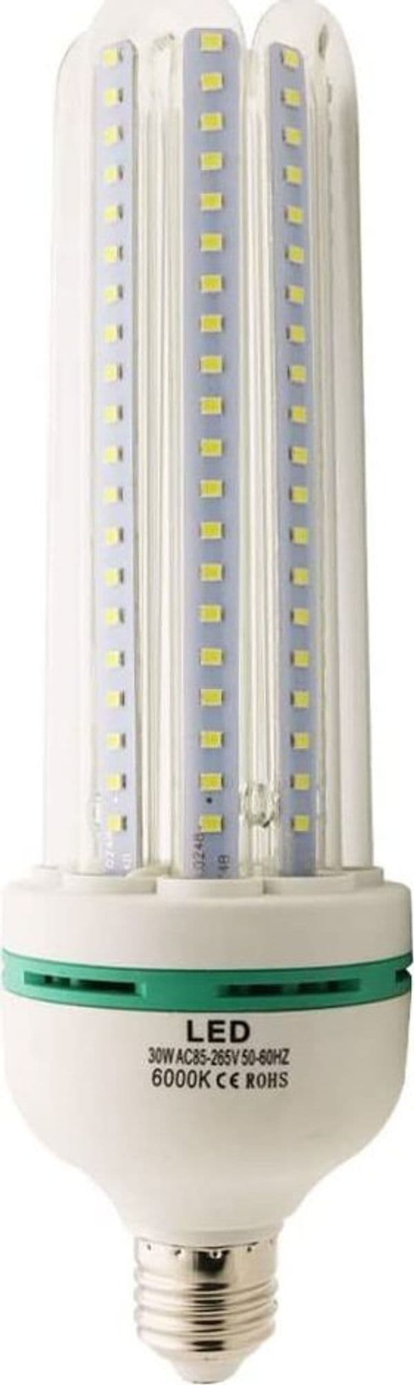 LAMPADA LAMPADINA 4U A LED DA 30W LUCE FREDDA O CALDA BASSO CONSUMO ATTACCO E27 - 3