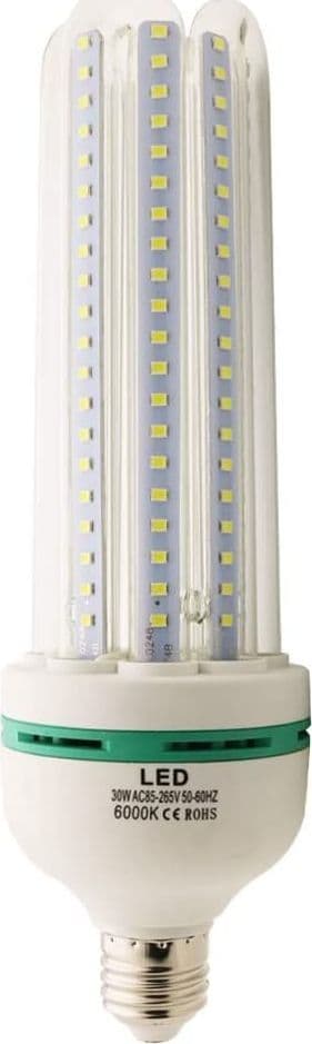LAMPADA LAMPADINA 4U A LED DA 30W LUCE FREDDA O CALDA BASSO CONSUMO ATTACCO E27 - 3