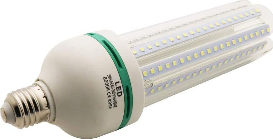 LAMPADA LAMPADINA 4U A LED DA 30W LUCE FREDDA O CALDA BASSO CONSUMO ATTACCO E27 - 8