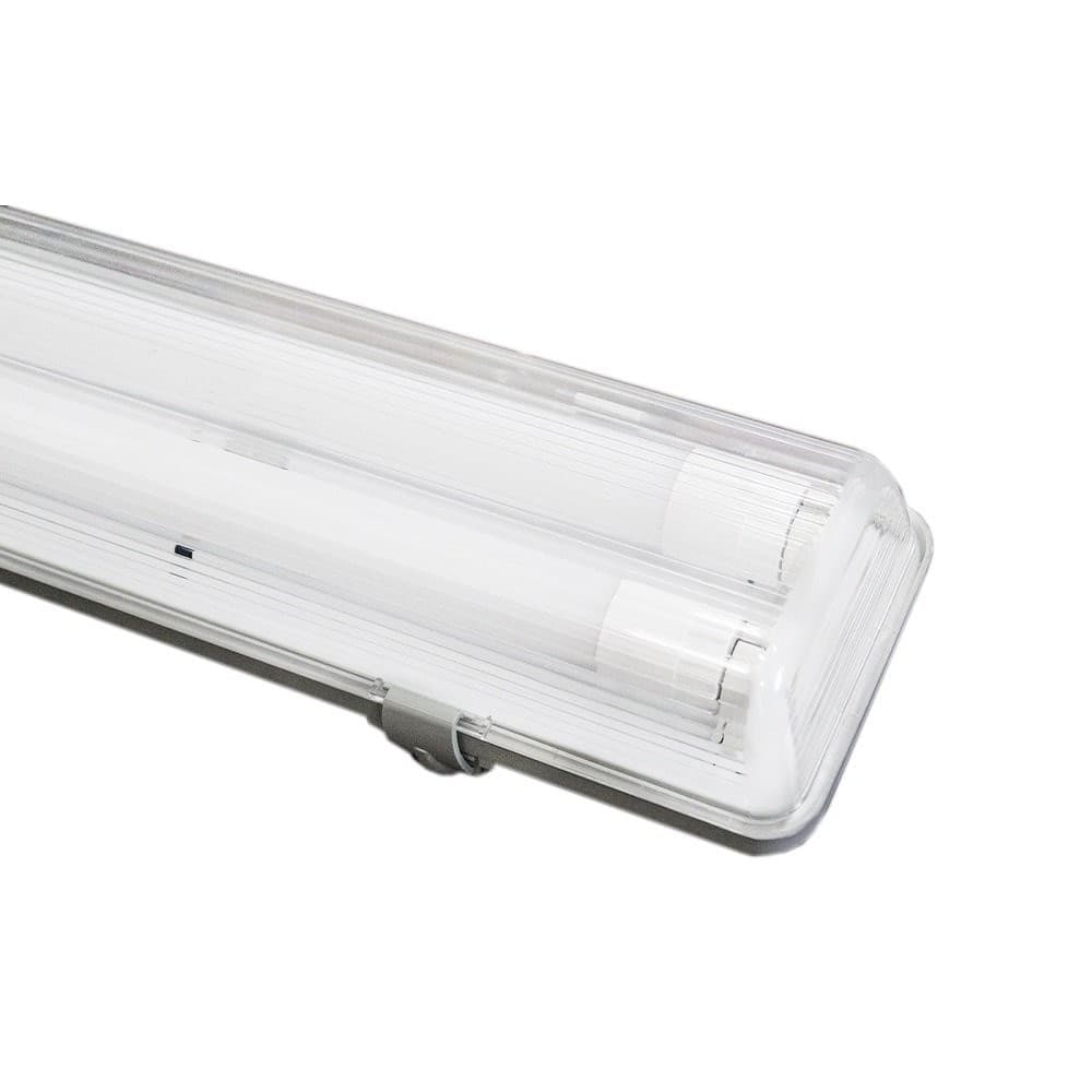 PLAFONIERA DOPPIA PER TUBI LED T8 IN PLASTICA DA 150CM TRASPARENTE IMPERMEABILE - 6