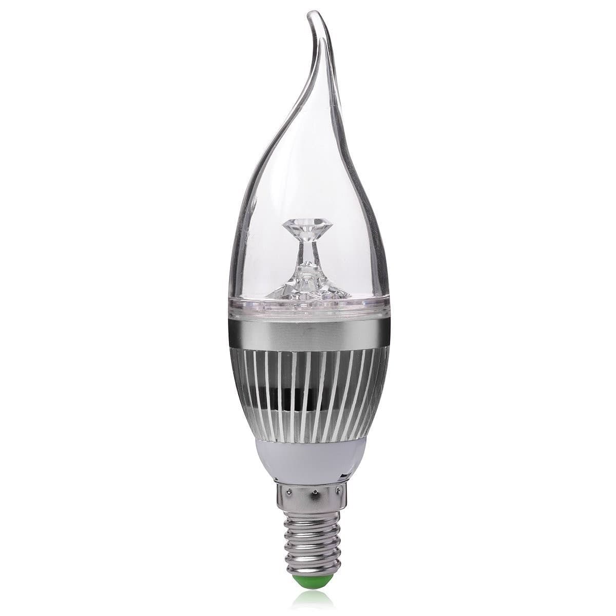 LAMPADINA A CANDELA COLPO DI VENTO DA 3W ATTACCO E14 BULBO PICCOLO LUCE CALDA - 4
