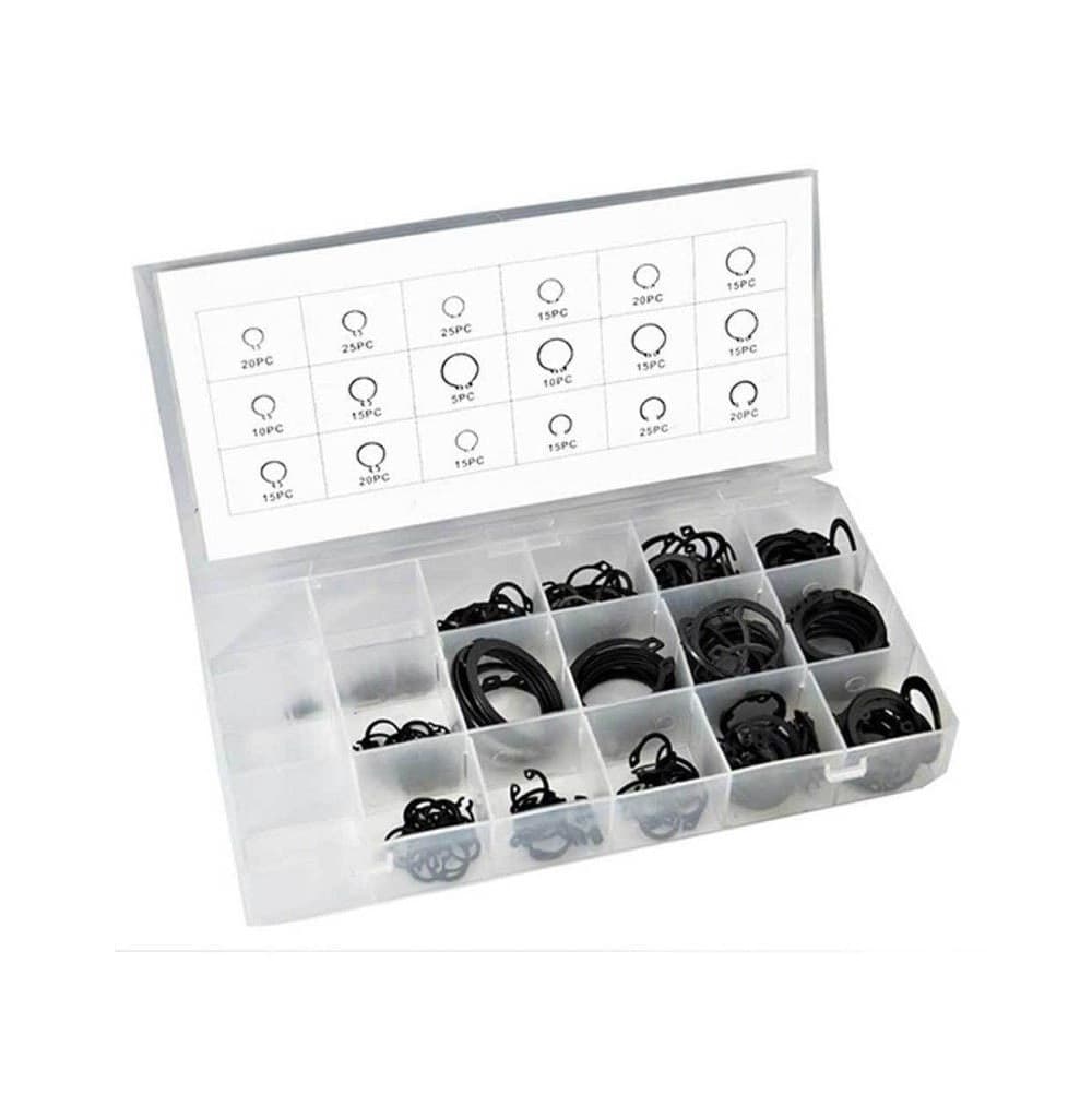 KIT ANELLI ELASTICI SEEGER SET BOX DA 300 PZ DIVERSE MISURE FERMI ASSIALE BECCO - 2