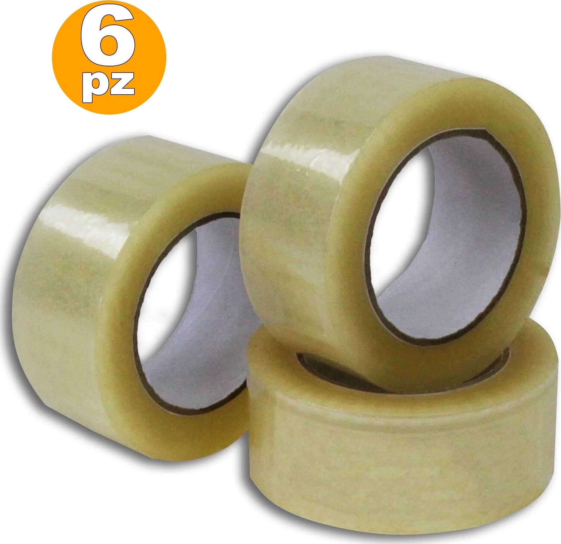 6 PEZZI NASTRO ADESIVO TRASPARENTE ROTOLO 4.5CM X 30 M DA IMBALLAGGIO SCATOLE - 2