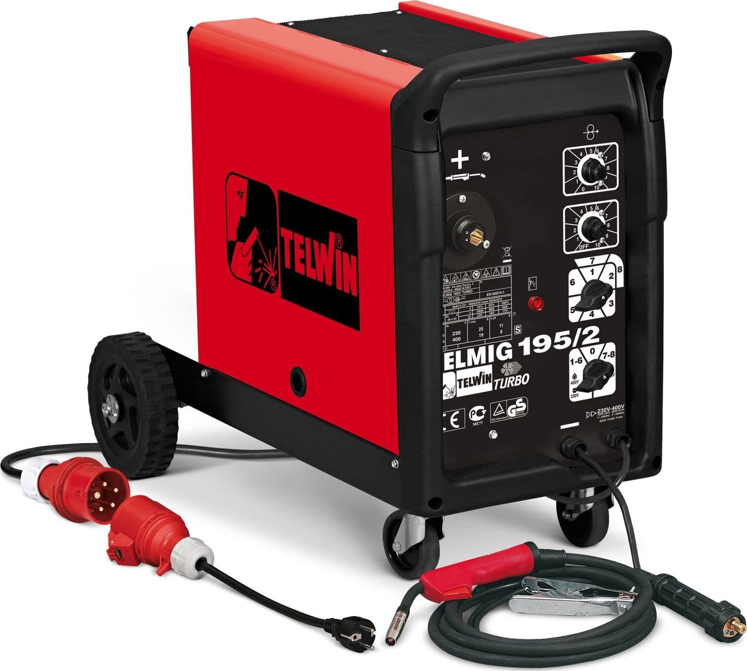 TELWIN SALDATRICE A FILO ELETTRONICA FLUX MIG-MAG 400V TELMIG 195/2 TURBO 821069