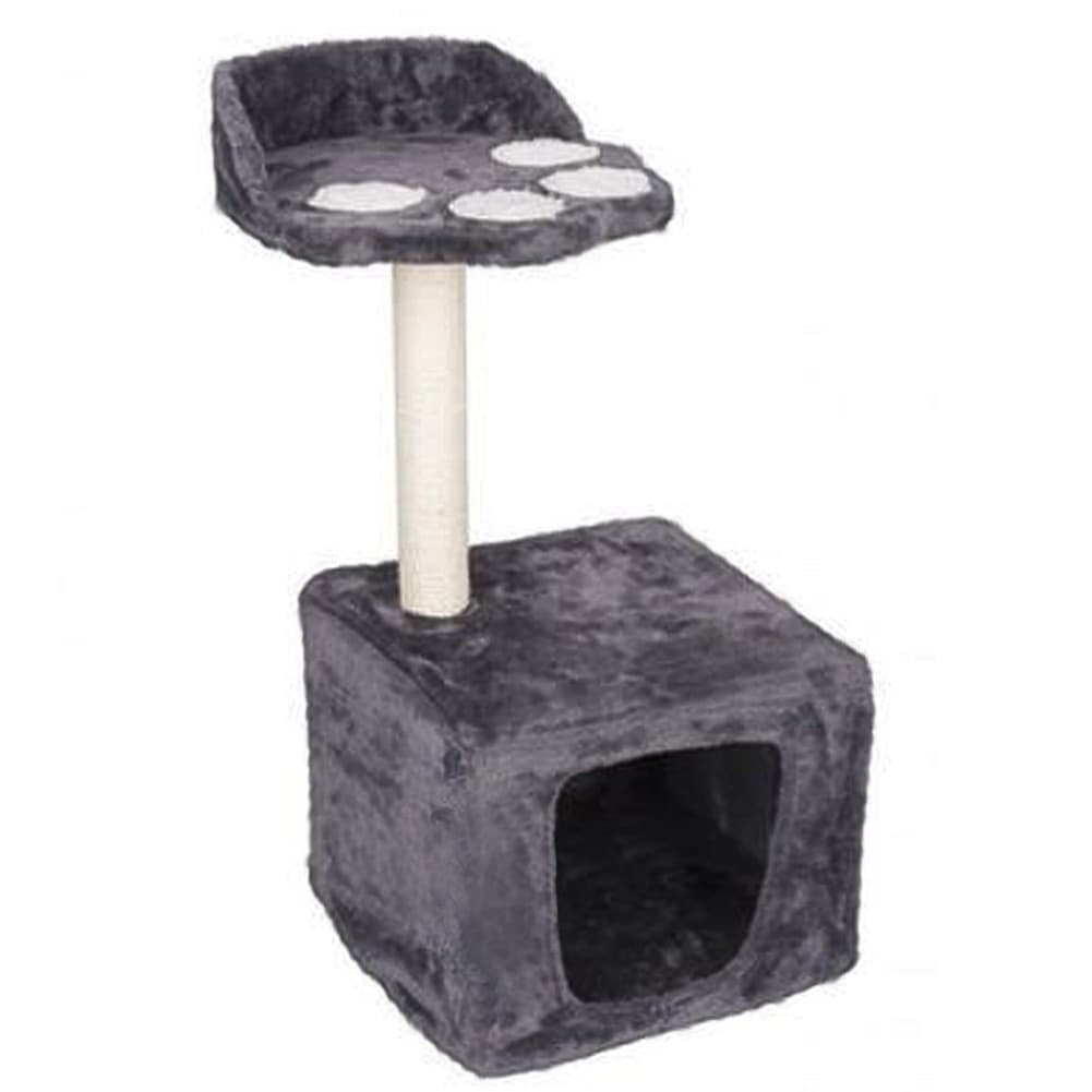 ALBERO PALO TIRAGRAFFI GATTI CON CUCCIA E PIATTAFORMA 68X30CM PELUCHE E SISAL - 2