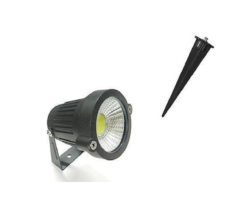 FARETTO FARO COB LED DA GIARDINO 5W WATT SUPPORTO PICCHETTO LUCE VERDE IP 65 - 4