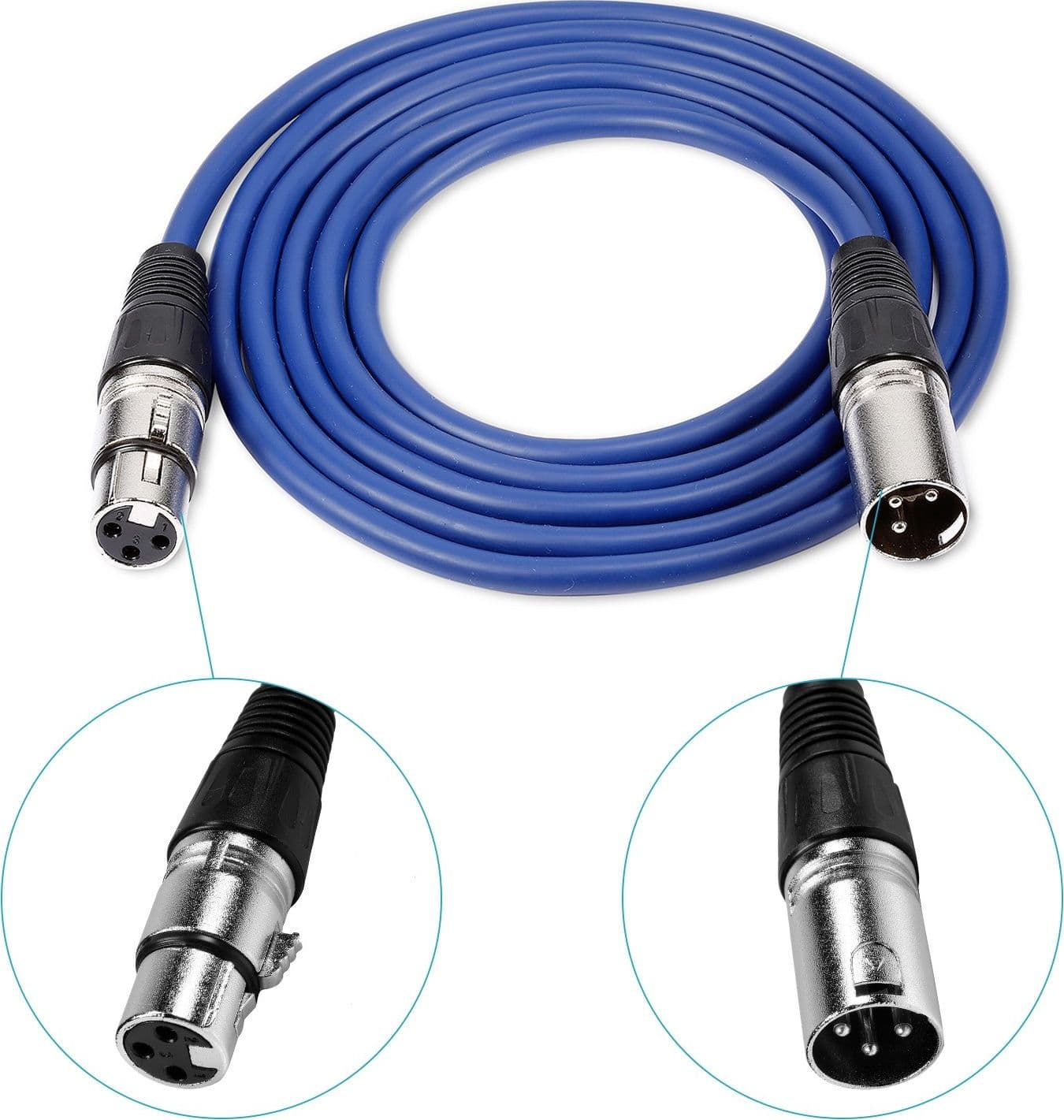 CAVO PROLUNGA MICROFONO CASSE MIXER CAVETTO 5MT MASCHIO FEMMINA XLR M/F