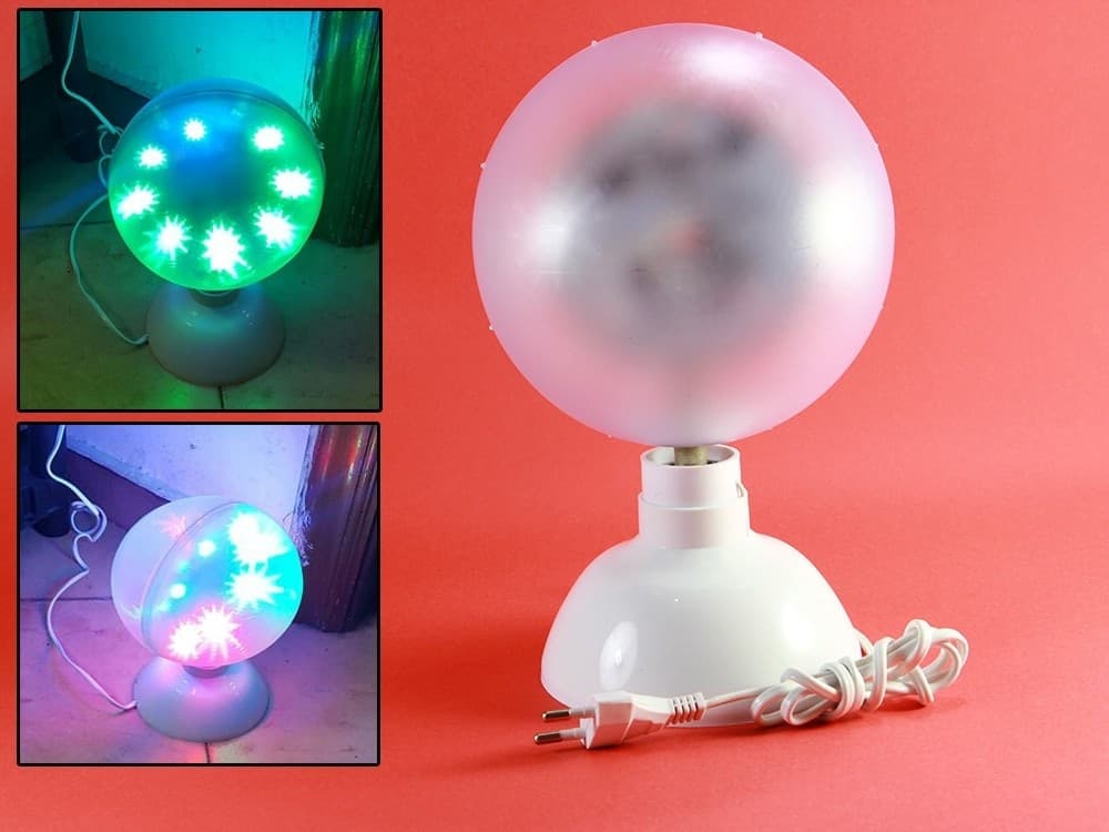 PROIETTORE LED RGB TESTA ROTANTE EFFETTI DISCO DISCOTECA DA TAVOLO 6W PER FESTE