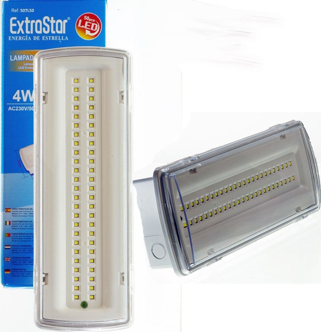 LAMPADA DI EMERGENZA A LED SMD CON PLAFONIERA DA INCASSO 50 LED 4W 406Lm 650 - 5
