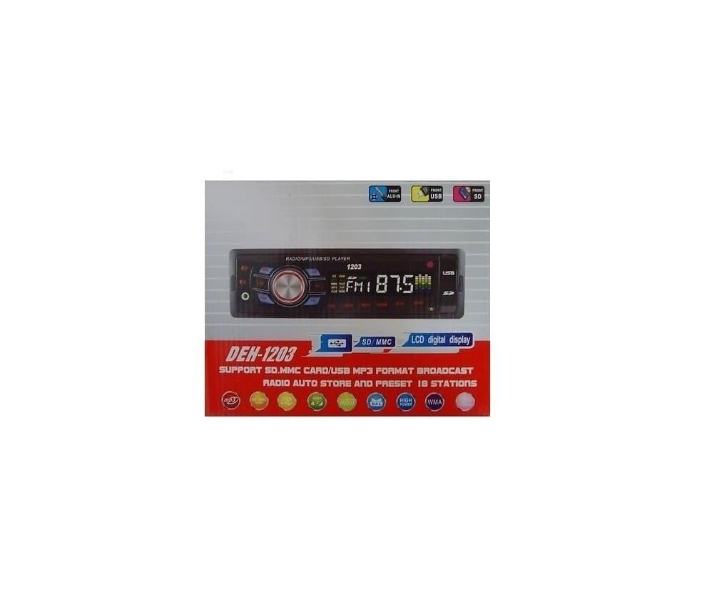 AUTORADIO STEREO PER AUTO LETTORE MP3 USB SD AUX CON FRONTALINO ESTRAIBILE 1203 - 3