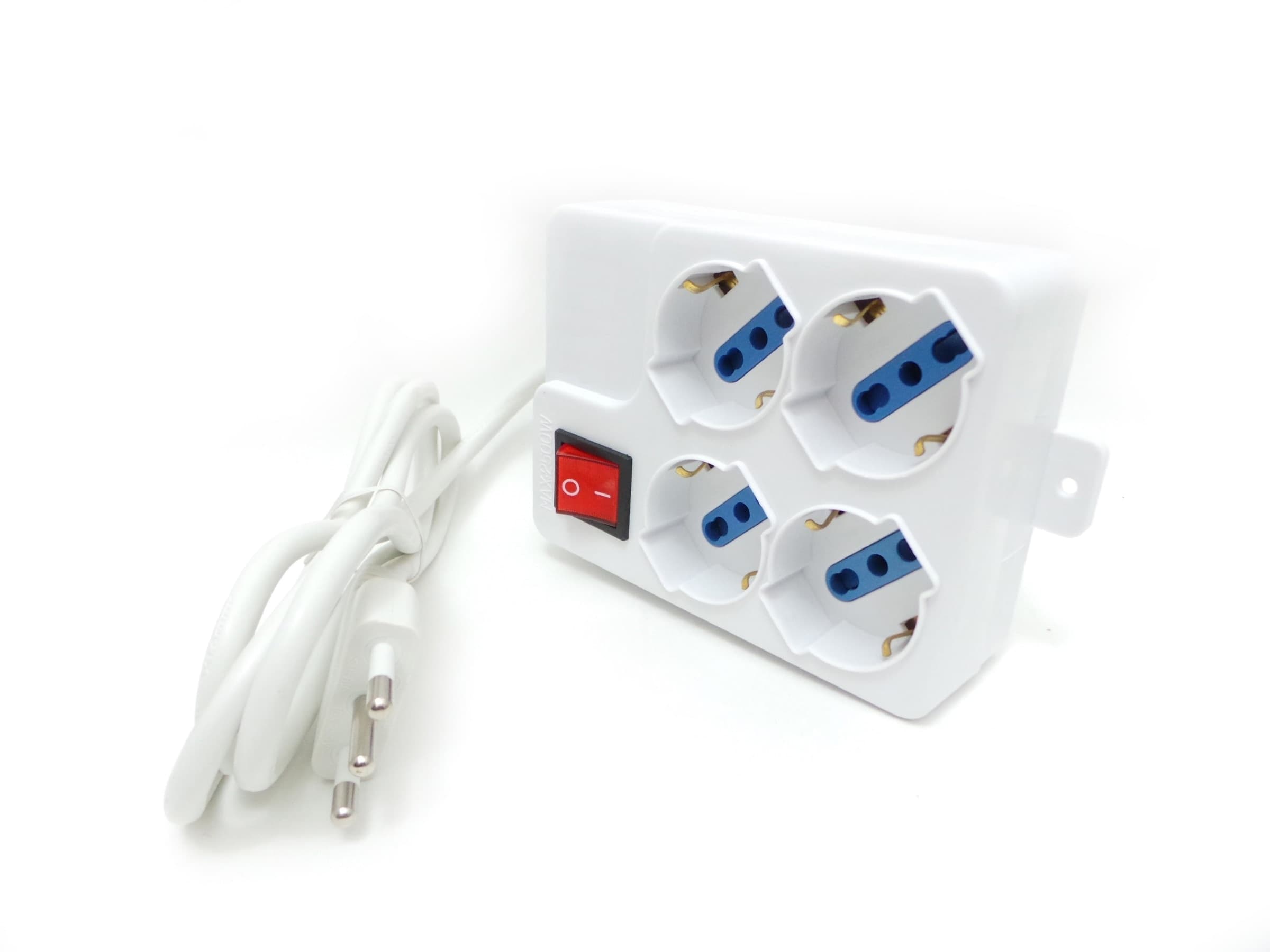 Multipresa di corrente per 4 Posti Schuko con protezione + interruttore