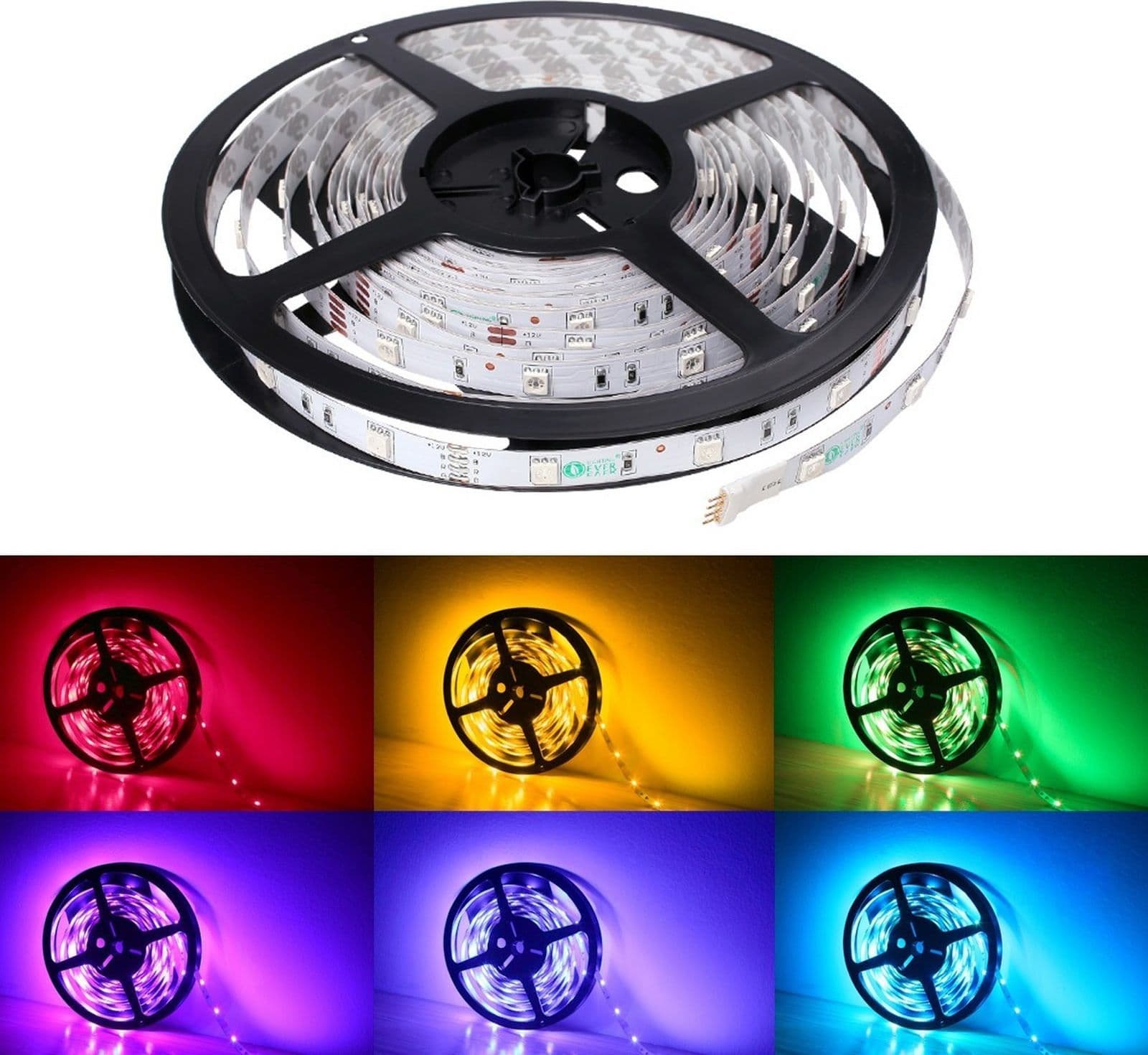 BOBINA STRISCIA LED 5050 FLESSIBILE 5 MT ADESIVA LUCE INTERNO ESTERNO IP65 STRIP – RGB – TrAdE Shop Traesio – elettronica
