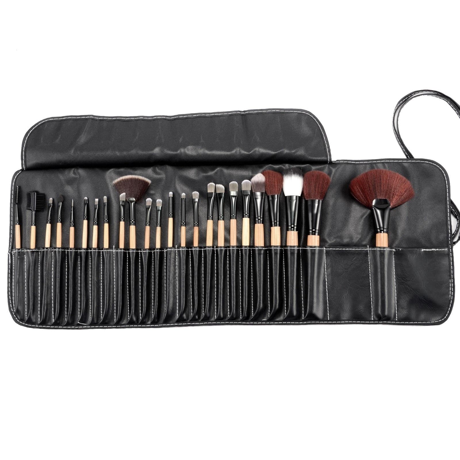 SET 32 PENNELLI PER TRUCCO COSMETICA MAKE UP OMBRETTO FARD CON CUSTODIA BORSA
