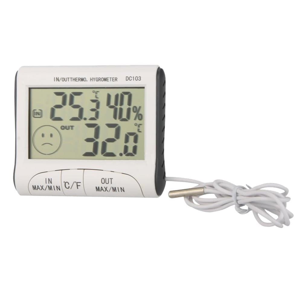 TERMOMETRO IGROMETRO DIGITALE TEMPERATURA UMIDITA' CASA UFFICIO DC103 CON SONDA - 3