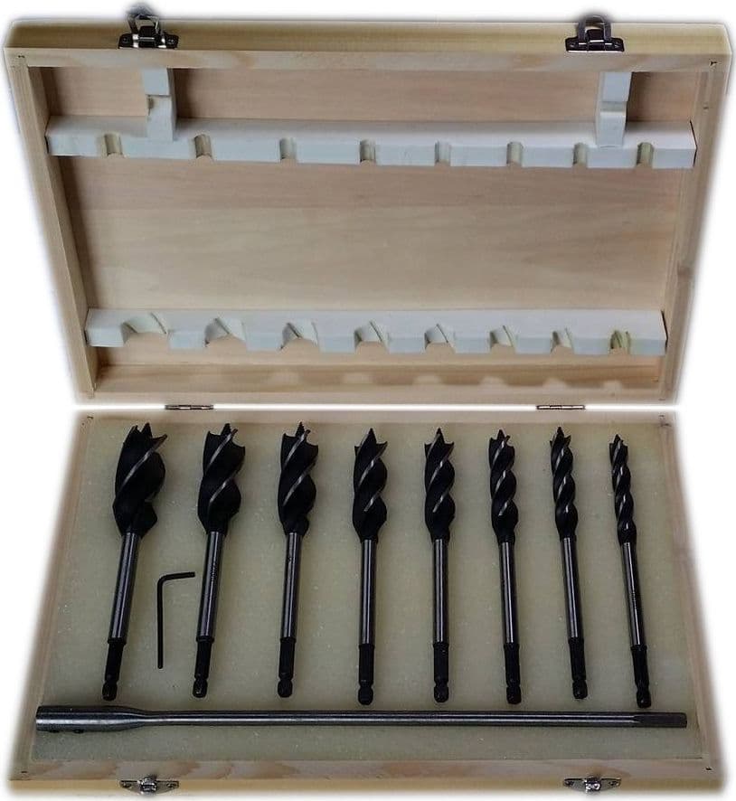 SET 8 PUNTE PER TRAPANO TASSELLATORE PUNTALE AUTOFILETTANTE LEGNO CON PROLUNGA - 5
