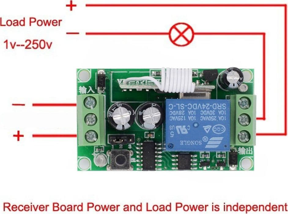 KIT RICEVITORE RELè+ 2 TELECOMANDI UNIVERSALE RADIOCOMANDO 433mhz CANCELLI LUCI - 7