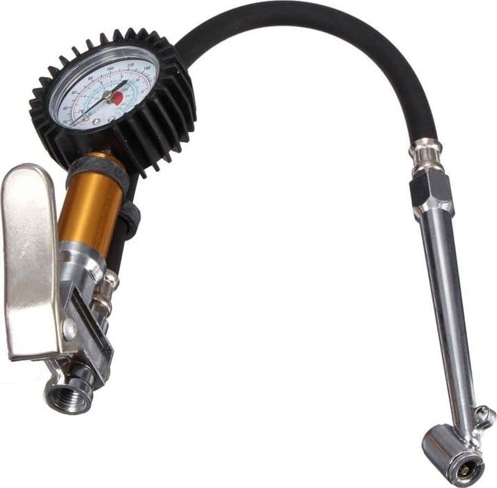 PISTOLA MANOMETRO GONFIAGGIO SCONFIAGGIO RUOTE AUTO COMPRESSORI ATTACCO 1/4" - 5