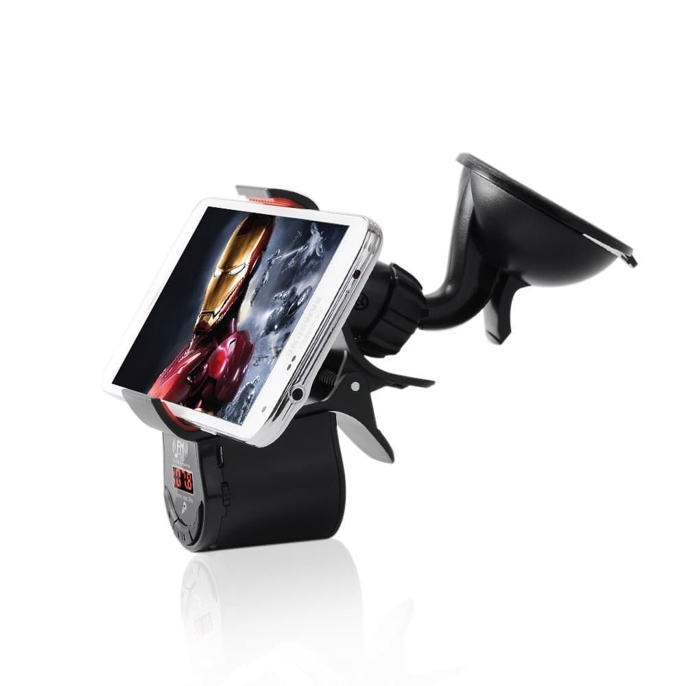 SUPPORTO PER AUTO VIVAVOCE TRASMETTITORE FM UNIVERSALE ALTOPARLANTE DISPLAY - 6