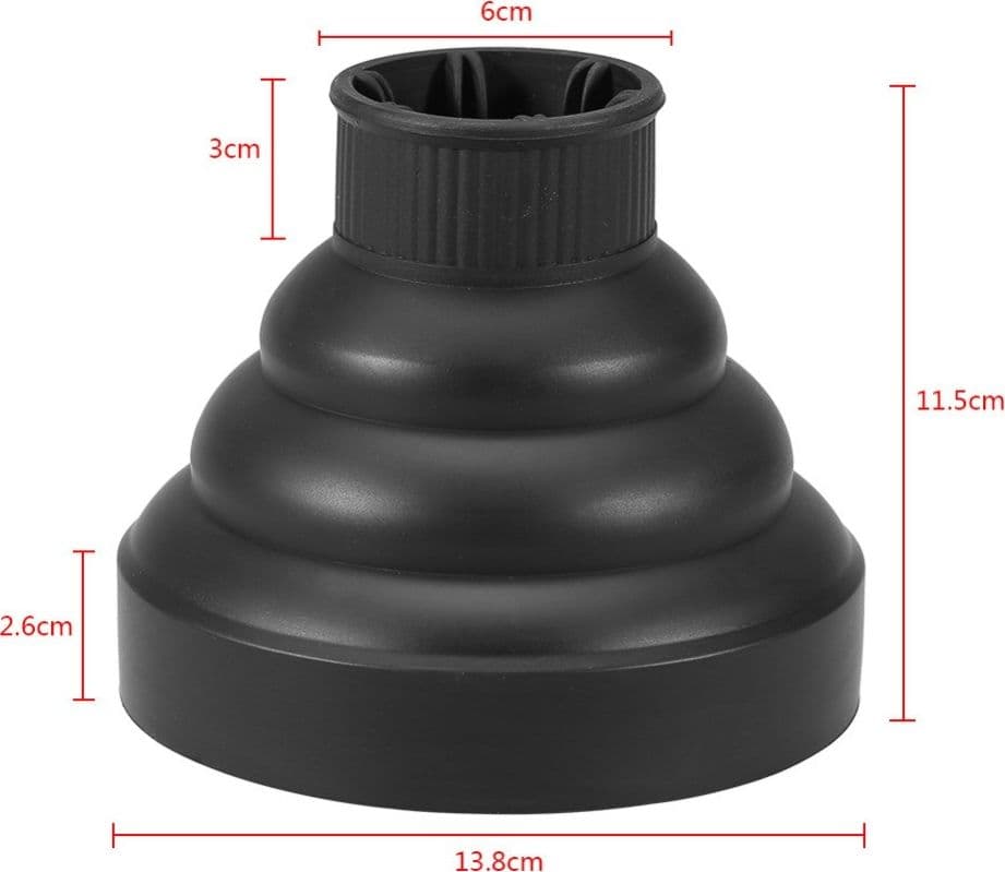 DIFFUSORE UNIVERSALE PER PHON ASCIUGACAPELLI IN SILICONE DA VIAGGIO PIEGHEVOLE - 4