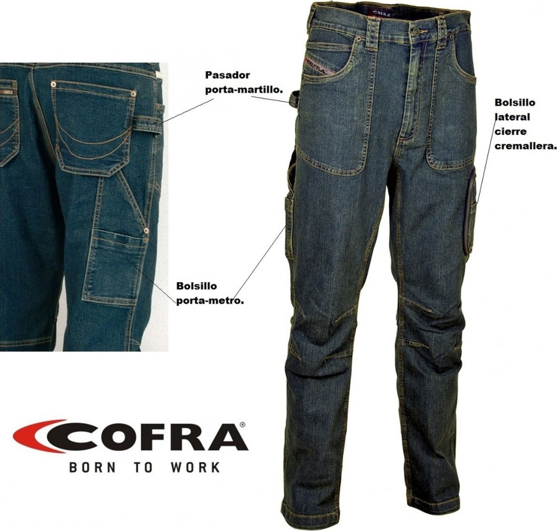 JEANS BARCELONA COFRA PANTALONE DA LAVORO ELASTICIZZATO ANTINFORTUNISTICA - 2