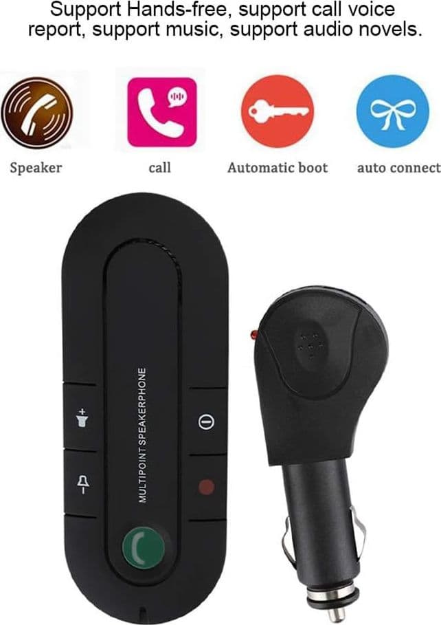 KIT UNIVERSALE VIVAVOCE BLUETOOTH PER AUTO MACCHINA DISPOSITIVO TRASMETTITORE - 10
