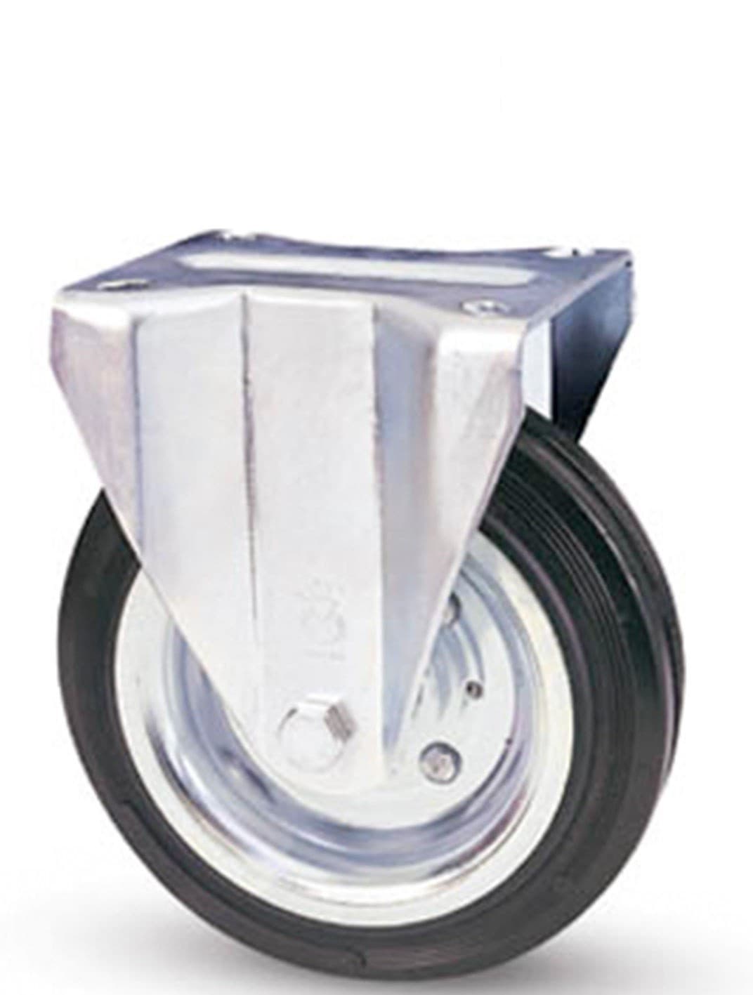 RUOTA AVO CON RIVESTIMENTO IN GOMMA PIASTRA FLANGIA IN ACCIAIO PER CARRELLI PROF - 2