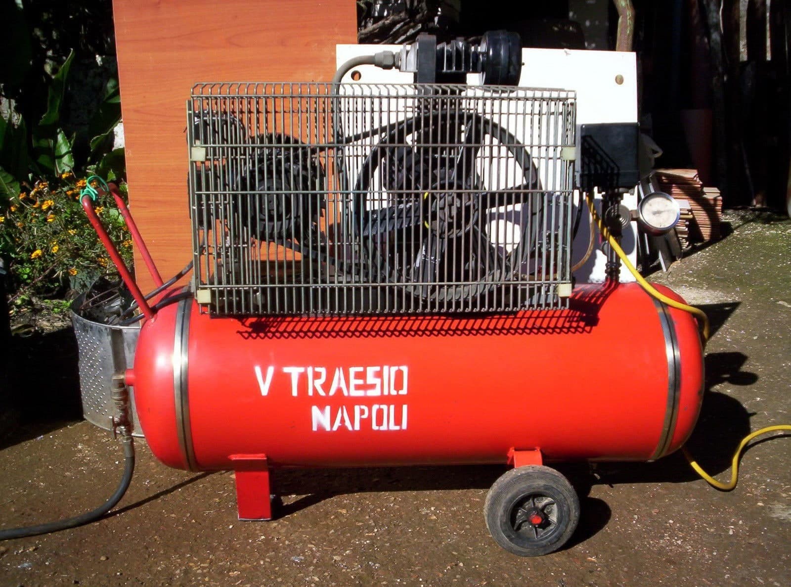 COMPRESSORE CARRELLATO DIRETTO COASSIALE 50 LT ARIA COMPRESSA MOTORE ELETTRICO