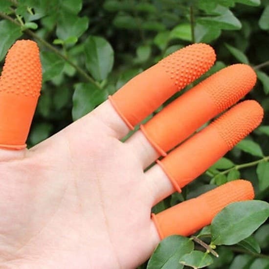 SET GUANTI PER DITA IN GOMMA CON PARTICELLE ANTISCIVOLO GIARDINAGGIO ELETTRONICA - 3