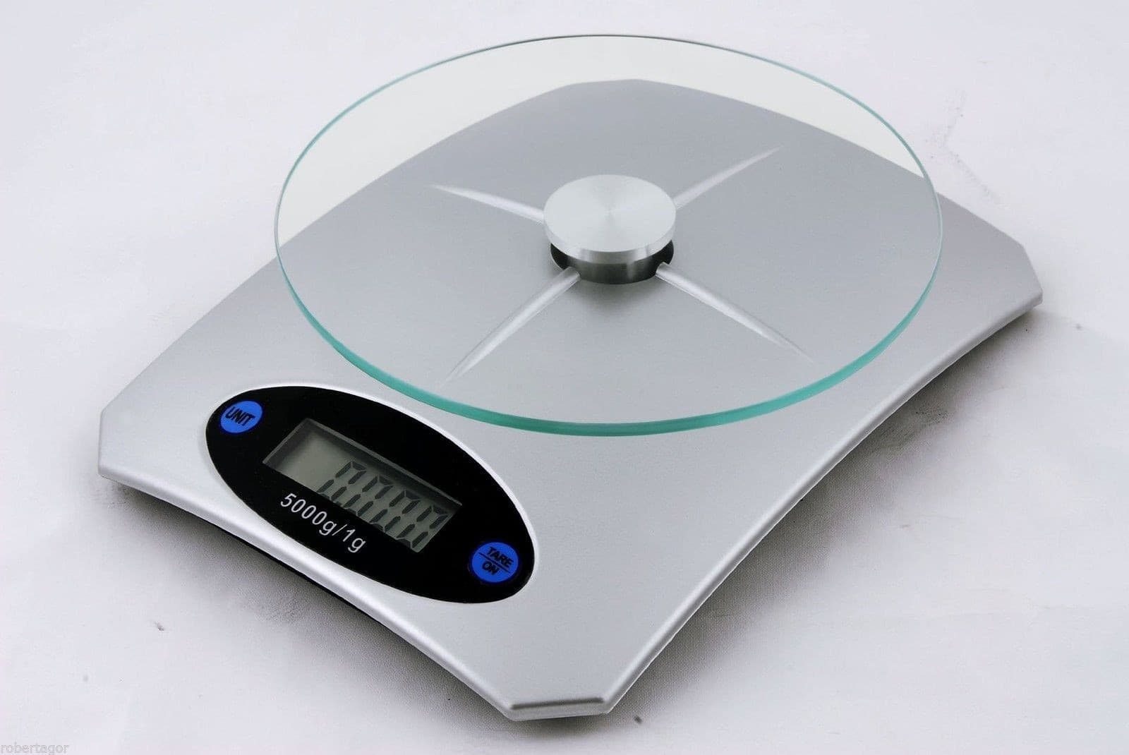 BILANCIA DIGITALE LCD PIATTO IN VETRO DA CUCINA ELETTRONICA 5 KG TASTO TARA CASA