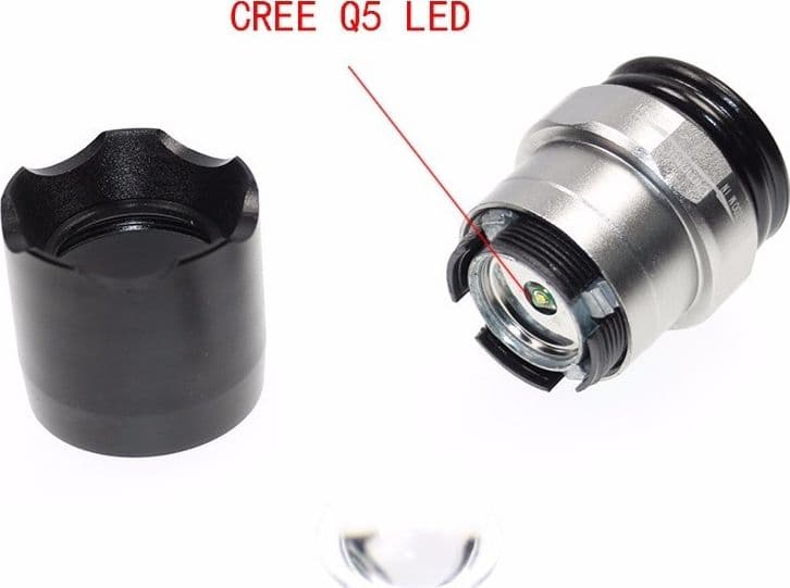 TORCIA LED MILITARE CREE TATTICA CON ZOOM RICARICABILE CON LASER ROSSO - 14