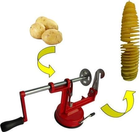 SPIRAL POTATO SLICER CUTTER PATATE CHIPS TAGLIA AFFETTA SPIRALE RICCIOLO TAGLIO - 8