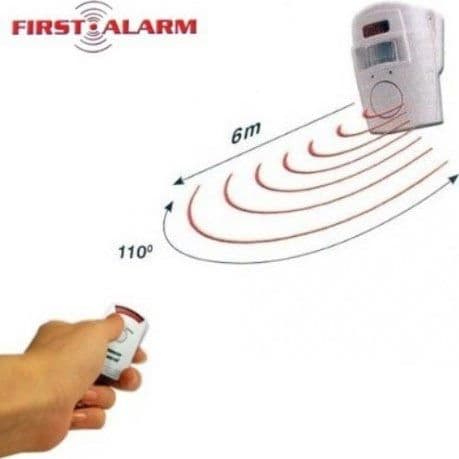 ALLARME CON SENSORE INFRAROSSI 2 TELECOMANDI 105 DB RAGGIO 6 METRI CASA UFFICIO - 3