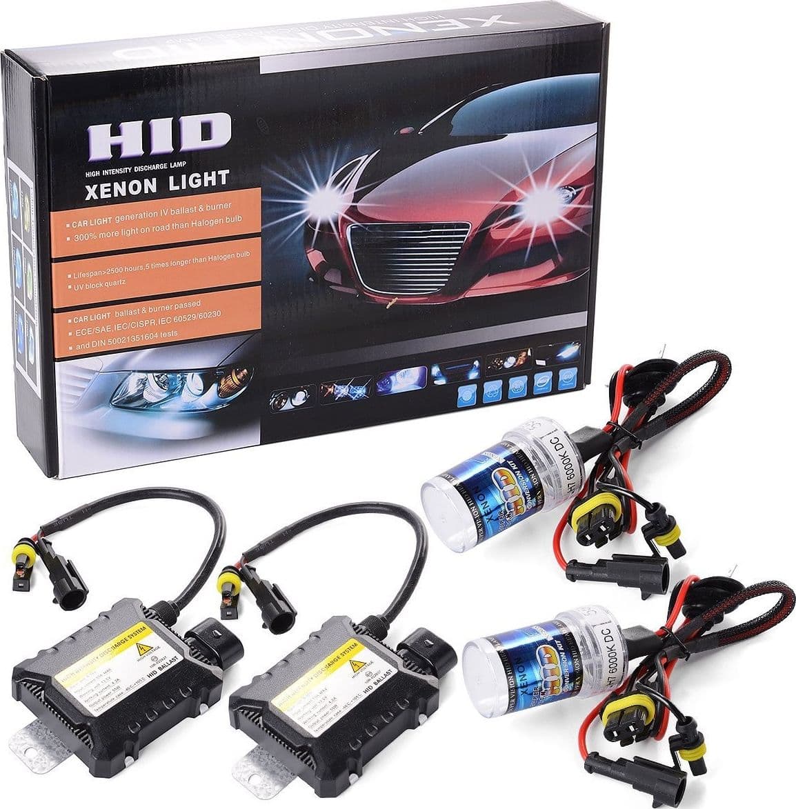 KIT COMPLETO XENON XENO LAMPADE FARI LUCI H7 6000 K CENTRALINE 35W AUTO E MOTO - 2