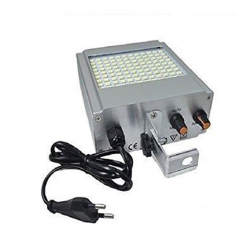 PROIETTORE FARO EFFETTO STROBO 108 LED LUCE BIANCA CONTROLLO MUSICALE REGOLABILE - 4