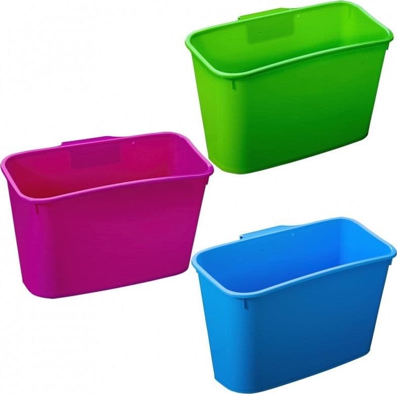 2 CESTI IN PLASTICA PER BRICCOLE IMMONDIZIA RACCOLTA DIFFERENZIATA GANCIO