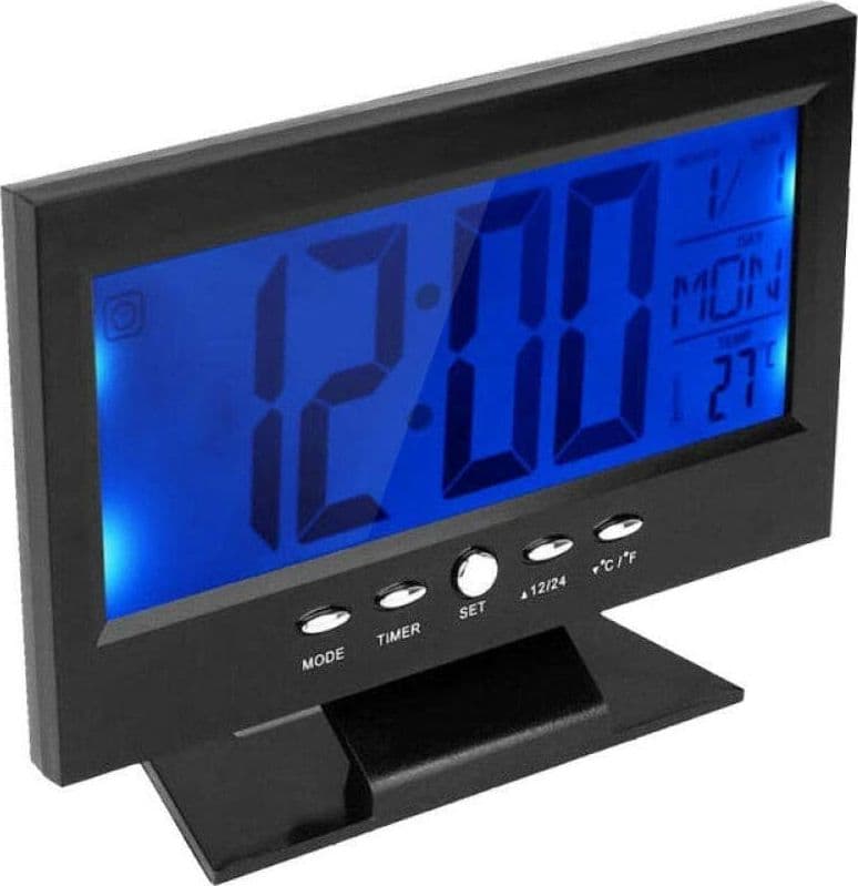 Sveglia Orologio da Tavolo Ampio display lcd Retro illuminato a Led - 7