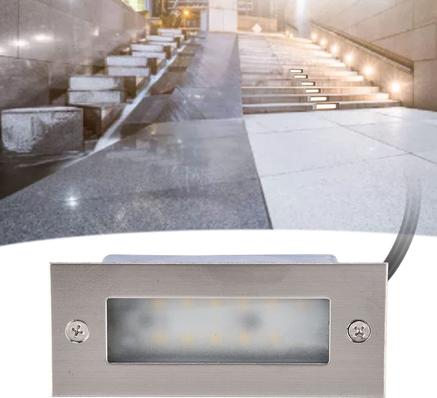 FARETTO FARO 3 LED SEGNAPASSI A INCASSO CALPESTABILE INTERNO ESTERNO 2W - 6