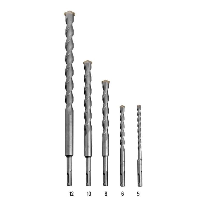 SET 5 PUNTE PER TRAPANO PER MARTELLO PNEUMATICO SCALPELLO ACCIAO 5-6-8-10-12 MM