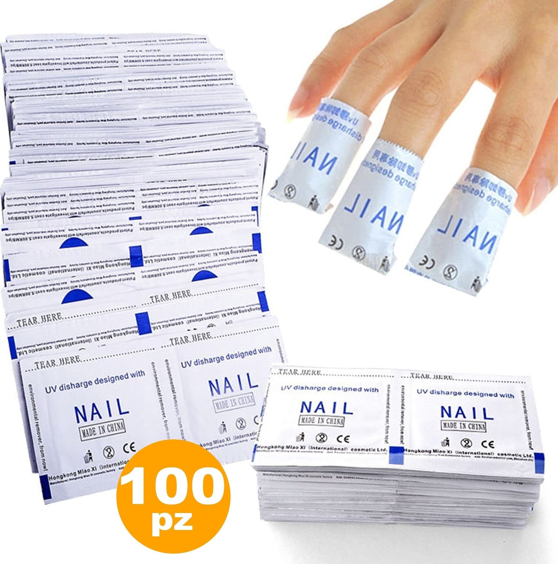 WRAPS RIMUOVI GEL USA GETTA ACRILICO SEMIPERMANENTE RIMOZIONE NAIL ART SOLVENTE