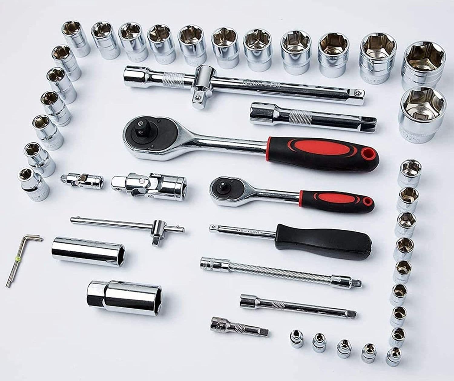 SET KIT 46 PEZZI CHIAVI A BUSSOLA CON CRICCHETTO 1/4" CACCIAVITE ESAGONALE TUBO - 5