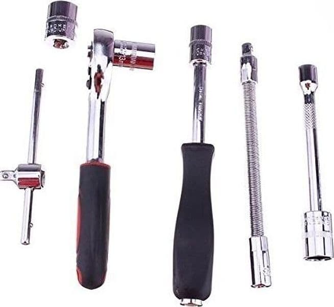 SET KIT 46 PEZZI CHIAVI A BUSSOLA CON CRICCHETTO 1/4" CACCIAVITE ESAGONALE TUBO - 7