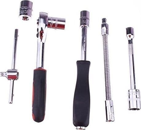 SET KIT 46 PEZZI CHIAVI A BUSSOLA CON CRICCHETTO 1/4" CACCIAVITE ESAGONALE TUBO - 7
