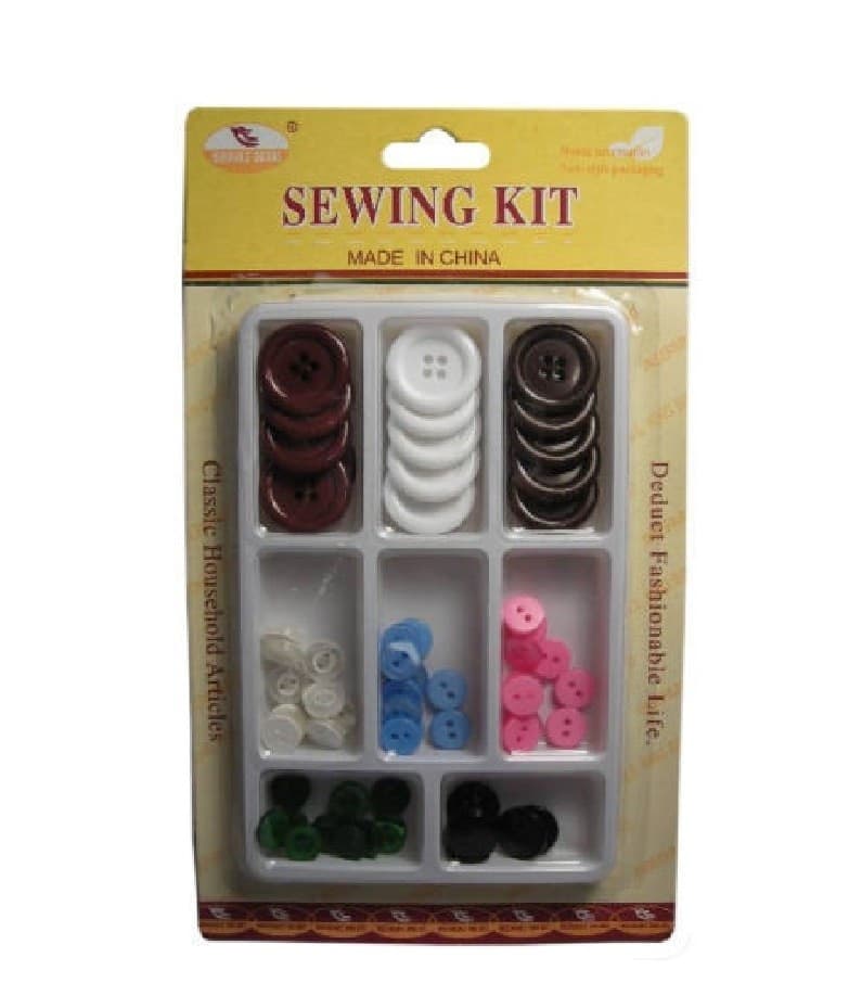 KIT SARTA SARTO SET BOTTONI PER CUCITO CUCIRE SU STOFFA TESSUTO VARIE DIMENSIONI - 2