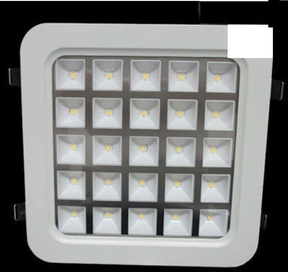 FARO FARETTO LED INCASSO A MOLLA 4W 9W 16W 25W QUADRATO CON CELLE A GRIGLIA – Bianco Freddo, 25 Watt – TrAdE Shop Traesio –