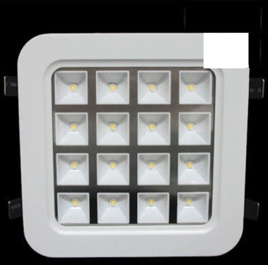 FARO FARETTO LED INCASSO A MOLLA 4W 9W 16W 25W QUADRATO CON CELLE A GRIGLIA – Bianco Freddo, 16 Watt – TrAdE Shop Traesio –