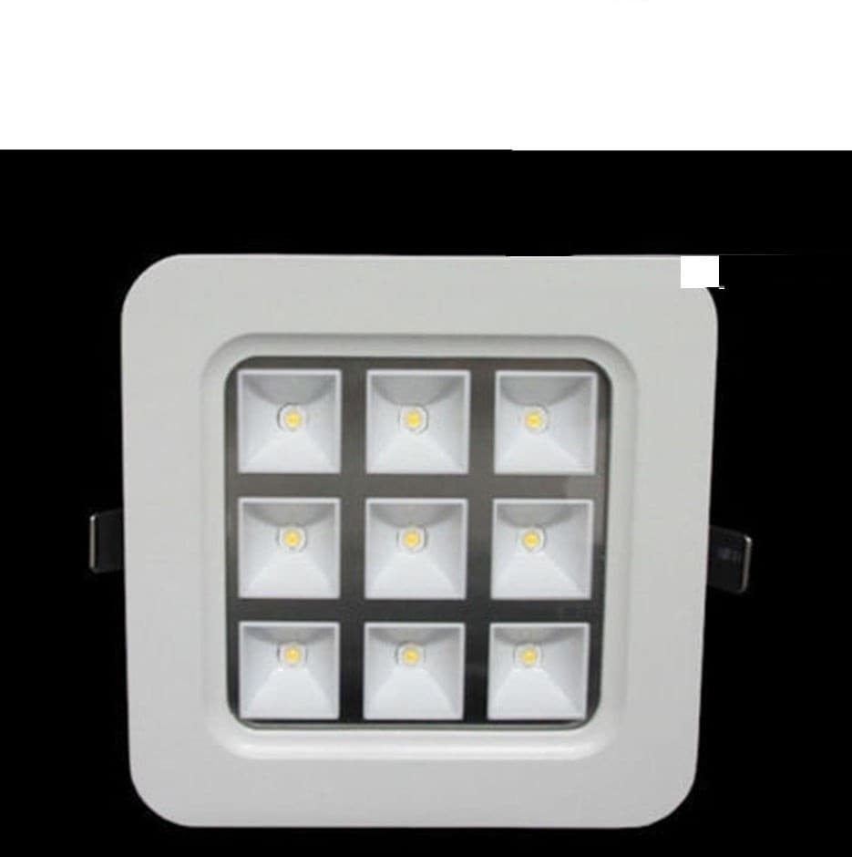 FARO FARETTO LED INCASSO A MOLLA 4W 9W 16W 25W QUADRATO CON CELLE A GRIGLIA - 6