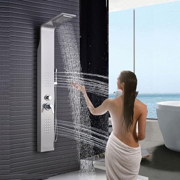 PANNELLO DOCCIA COLONNA CASCATA PIOGGIA UGELLI IDROMASSAGGIO SOFFIONE DOCCETTA - 6