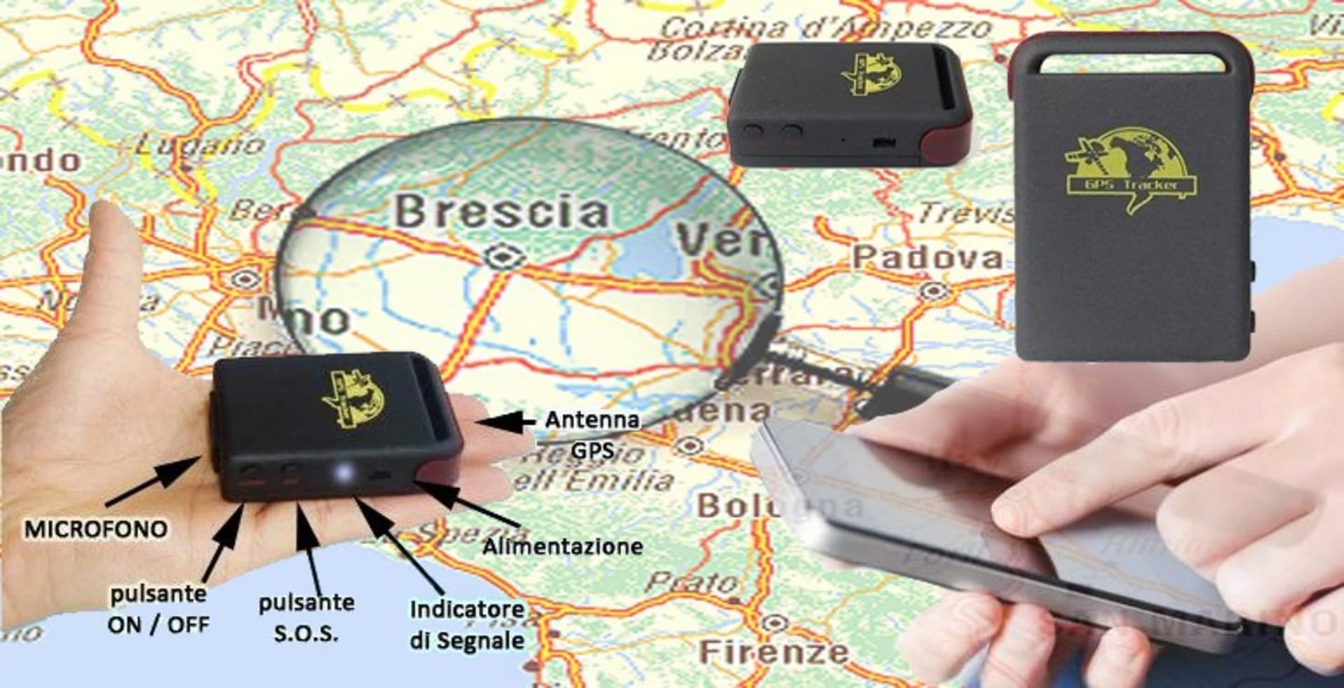 MINI LOCALIZZATORE TK102B SATELLITARE GPRS GPS GSM ANTIFURTO TRACKER AUTO TF - 11