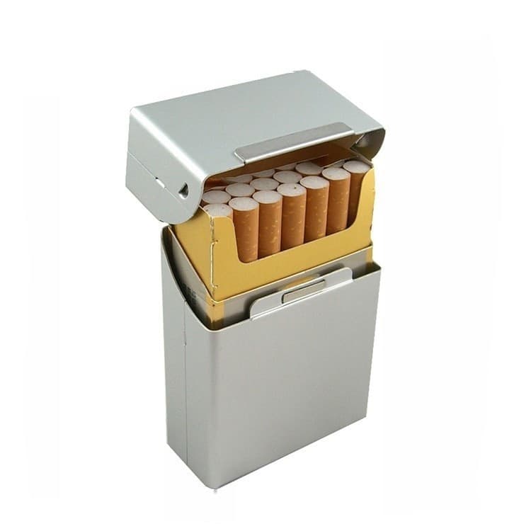 PORTASIGARETTE IN ALLUMINIO PORTA PACCHETTO SIGARETTE CHIUSURA MAGNETICA SCATTO - 6